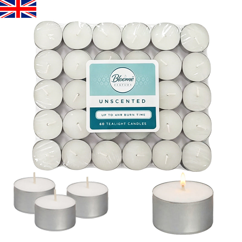 Tealight Candles 60 Pack White, Unscented 3 Hour Burn Time image 1