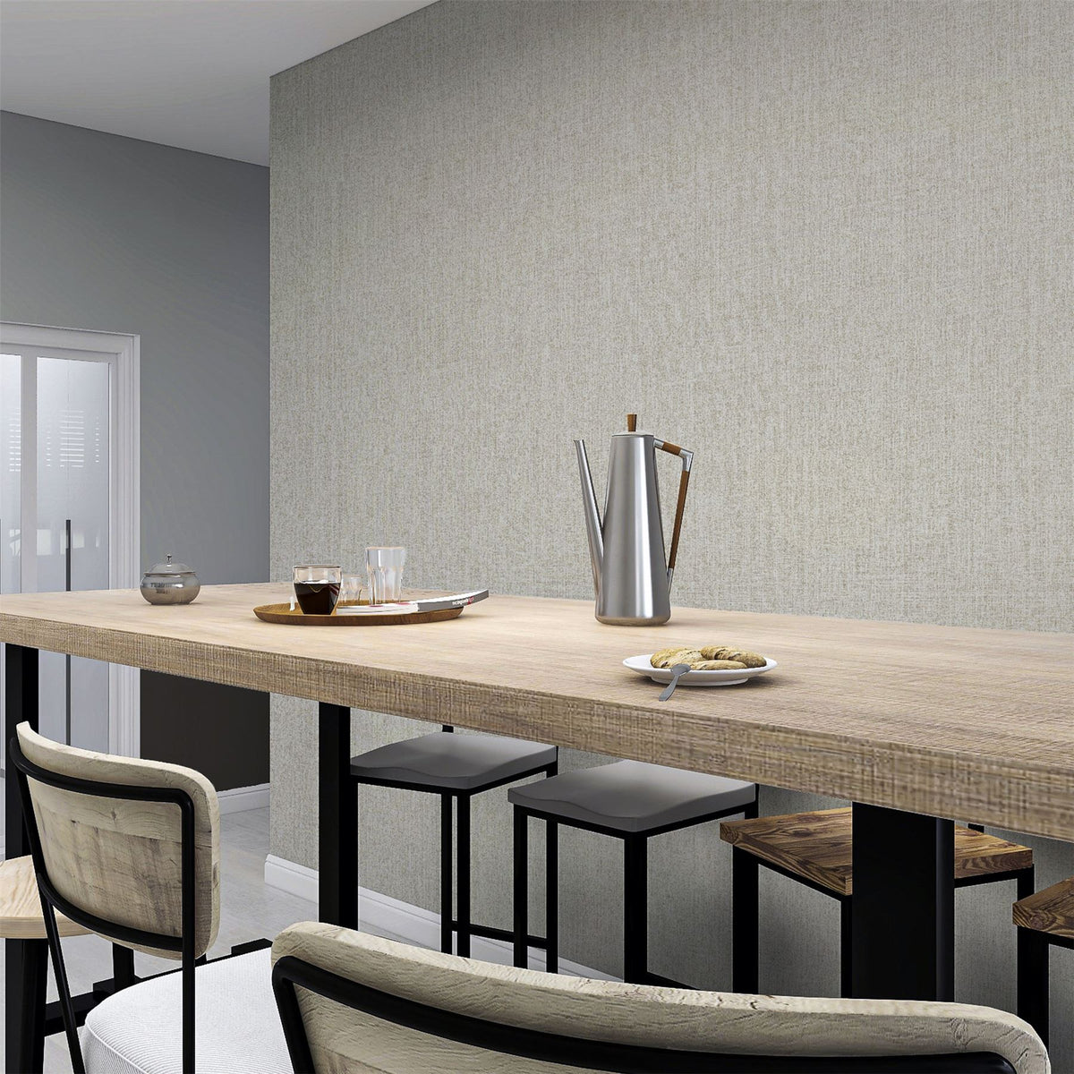Country Plain Taupe Wallpaper image 2