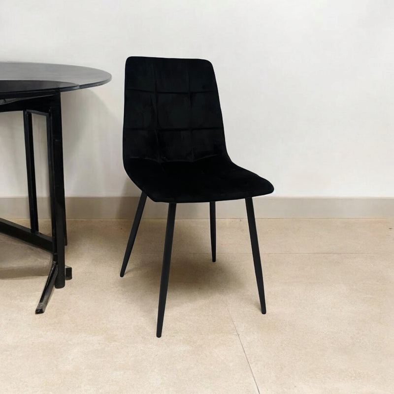 Black Fabric Chair Black Metal Legs image 0