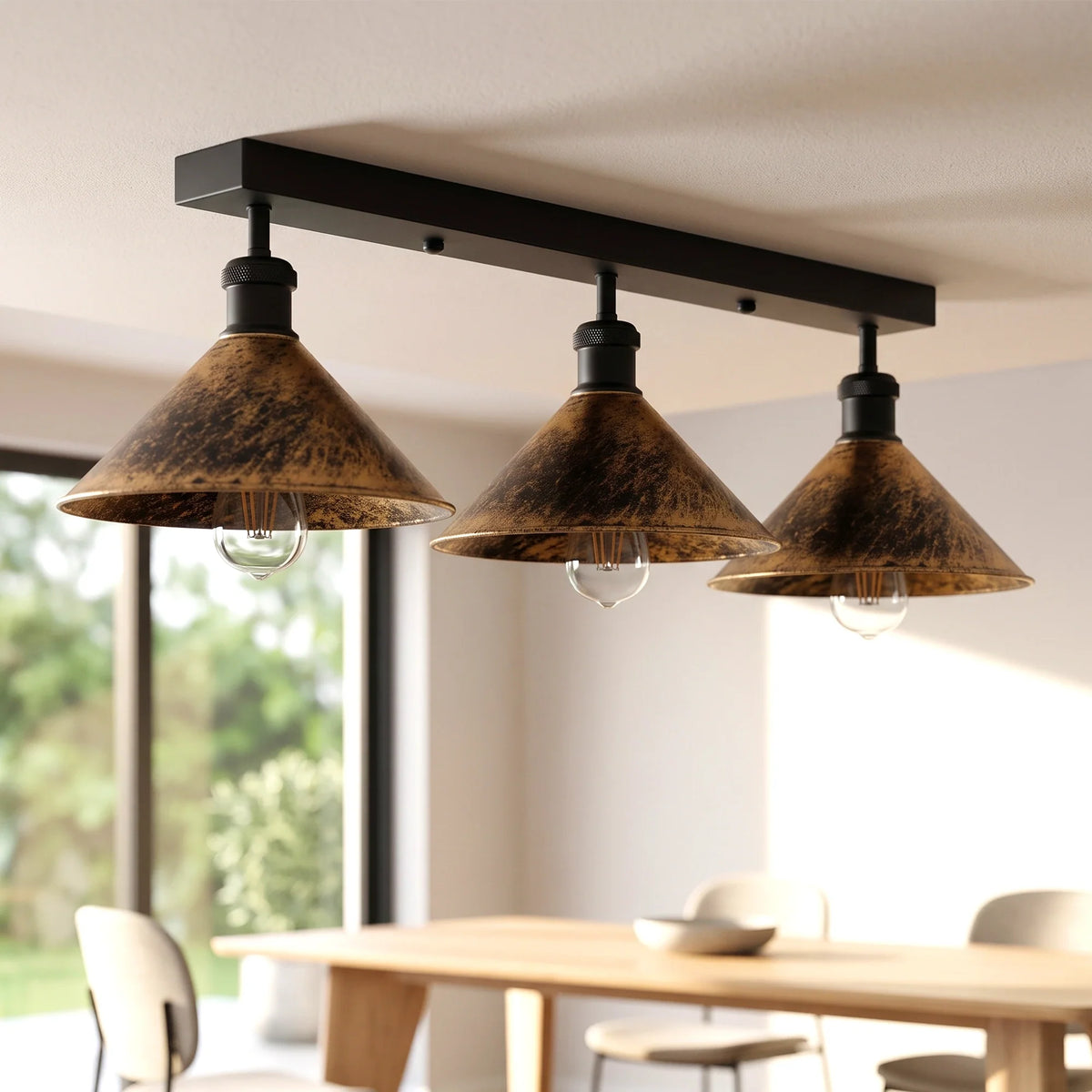 TRIPELJS 3 Light Metal Loft Ceiling Light E27 Lamp ~6190