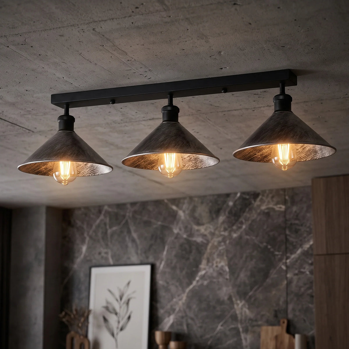 TRIPELJS 3 Light Metal Loft Ceiling Light E27 Lamp ~6190