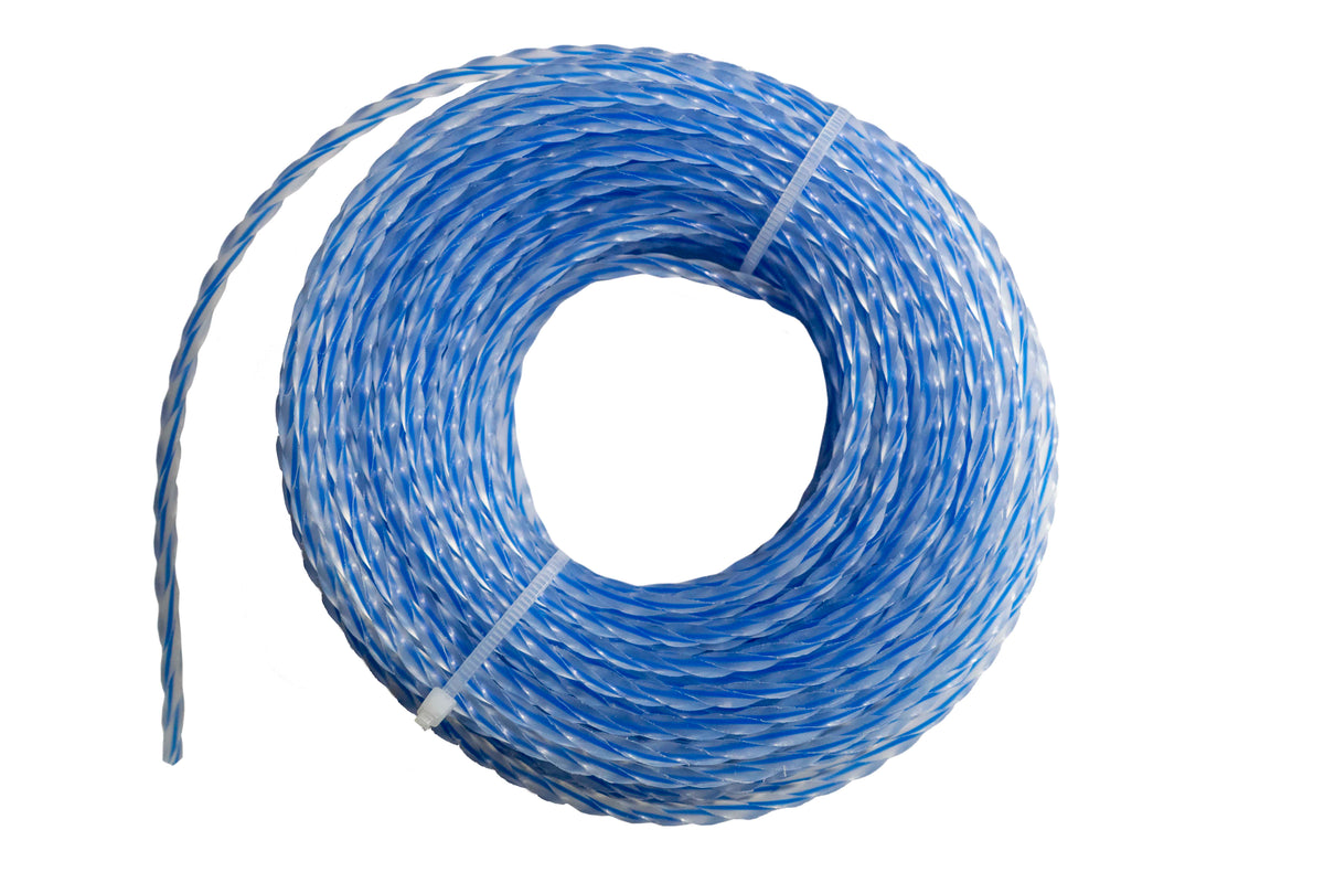 15m Dual Core Twisted Blue Trimmer Line, 3mm