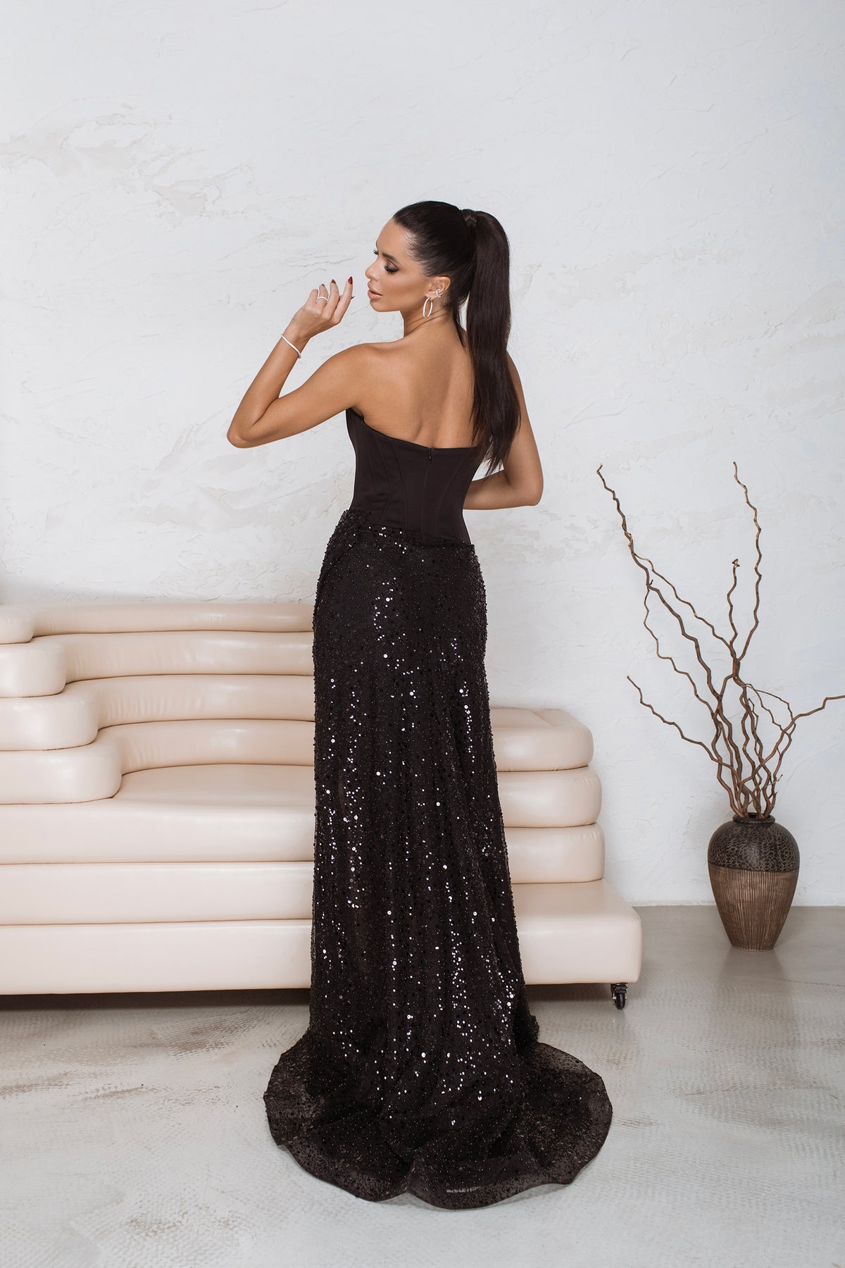 elegant black corset dress