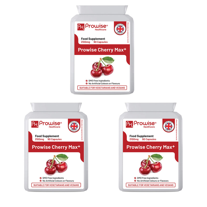 Cherry Max+ 2100mg (Pack of 3) 90 Vegan Capsules High Strength I Made in