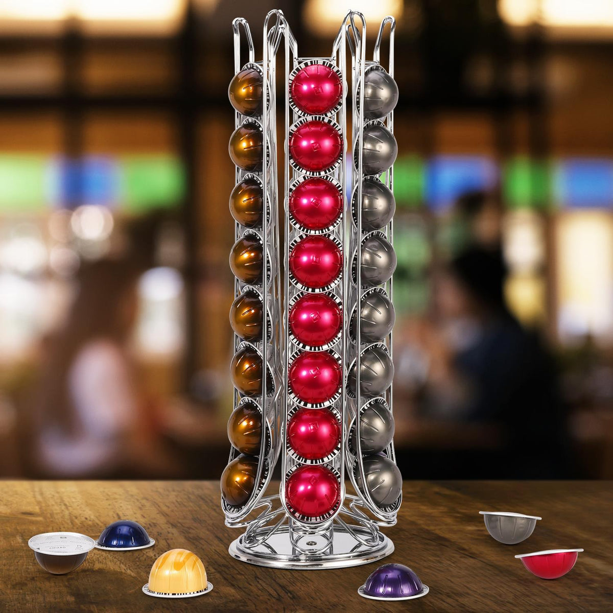 48 Pod Chrome Coffee Pod Stand