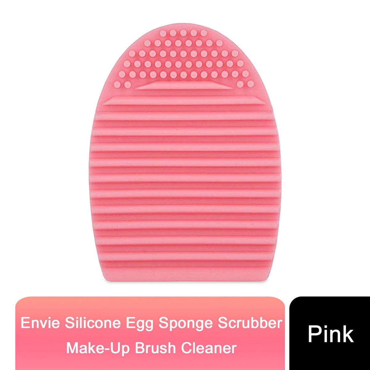 Silicone Egg Sponge Scrubber Make-Up Brush Cleaner - Pink/Purple