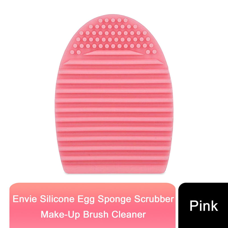Silicone Egg Sponge Scrubber Make-Up Brush Cleaner - Pink/Purple