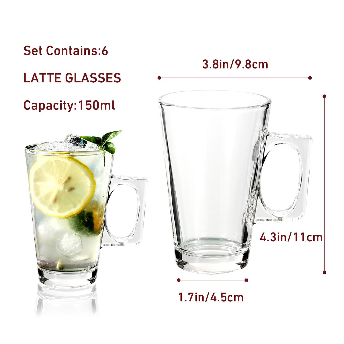 Latte Glasses 6pcs