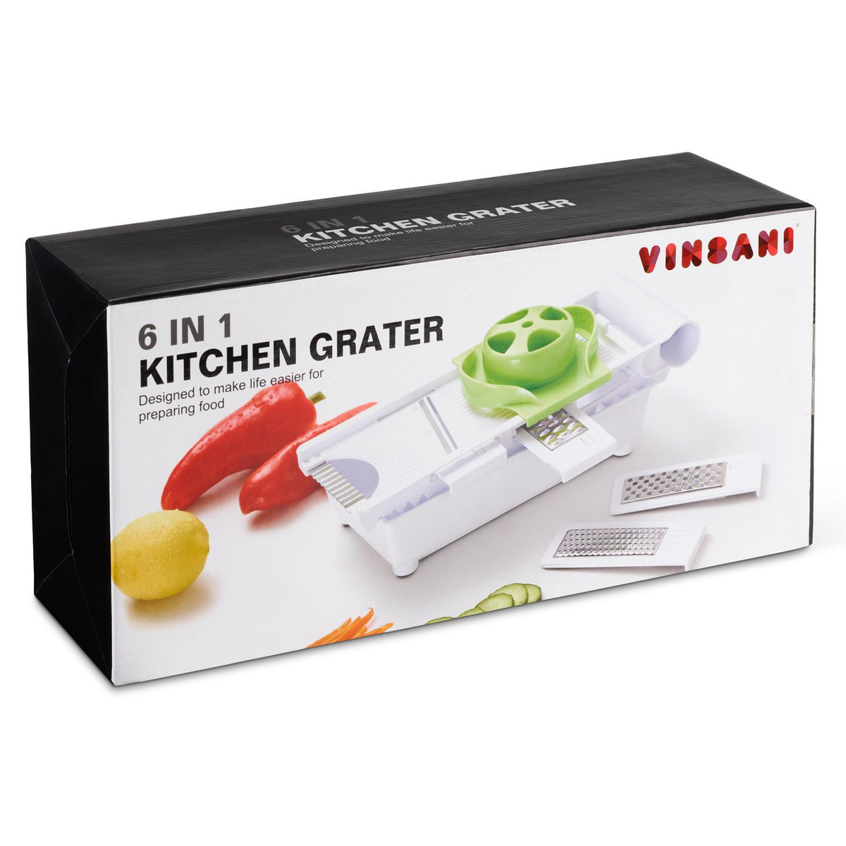 Grn/wht 6 In 1 Grater