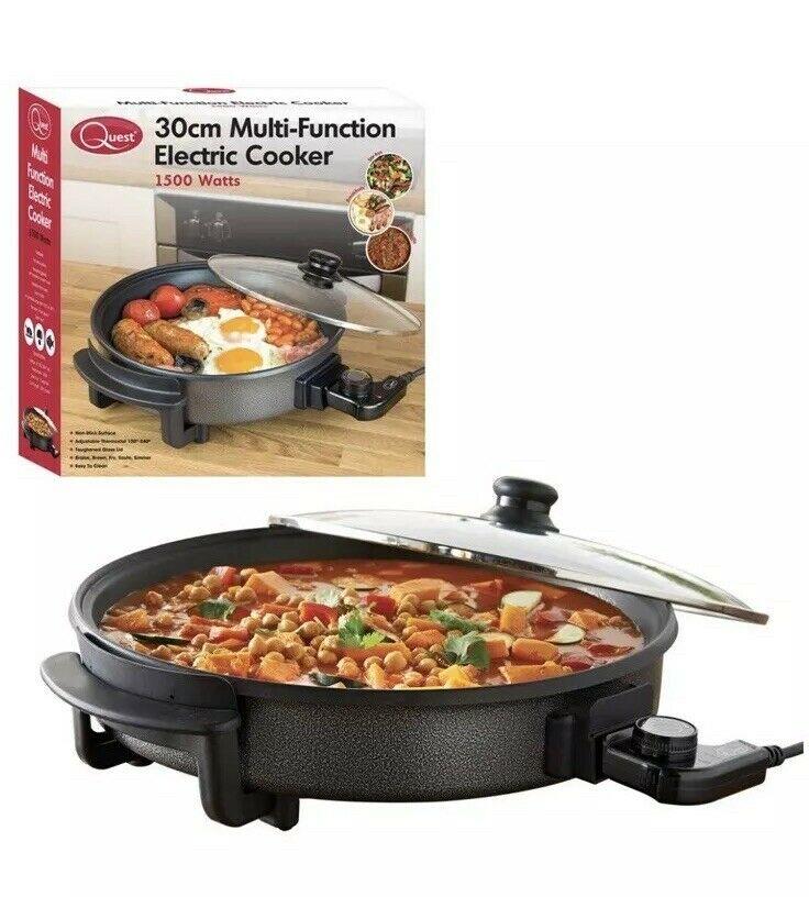 30cm Multi-Function Electric Cooker Pan with Lid, 1500 W- 35410