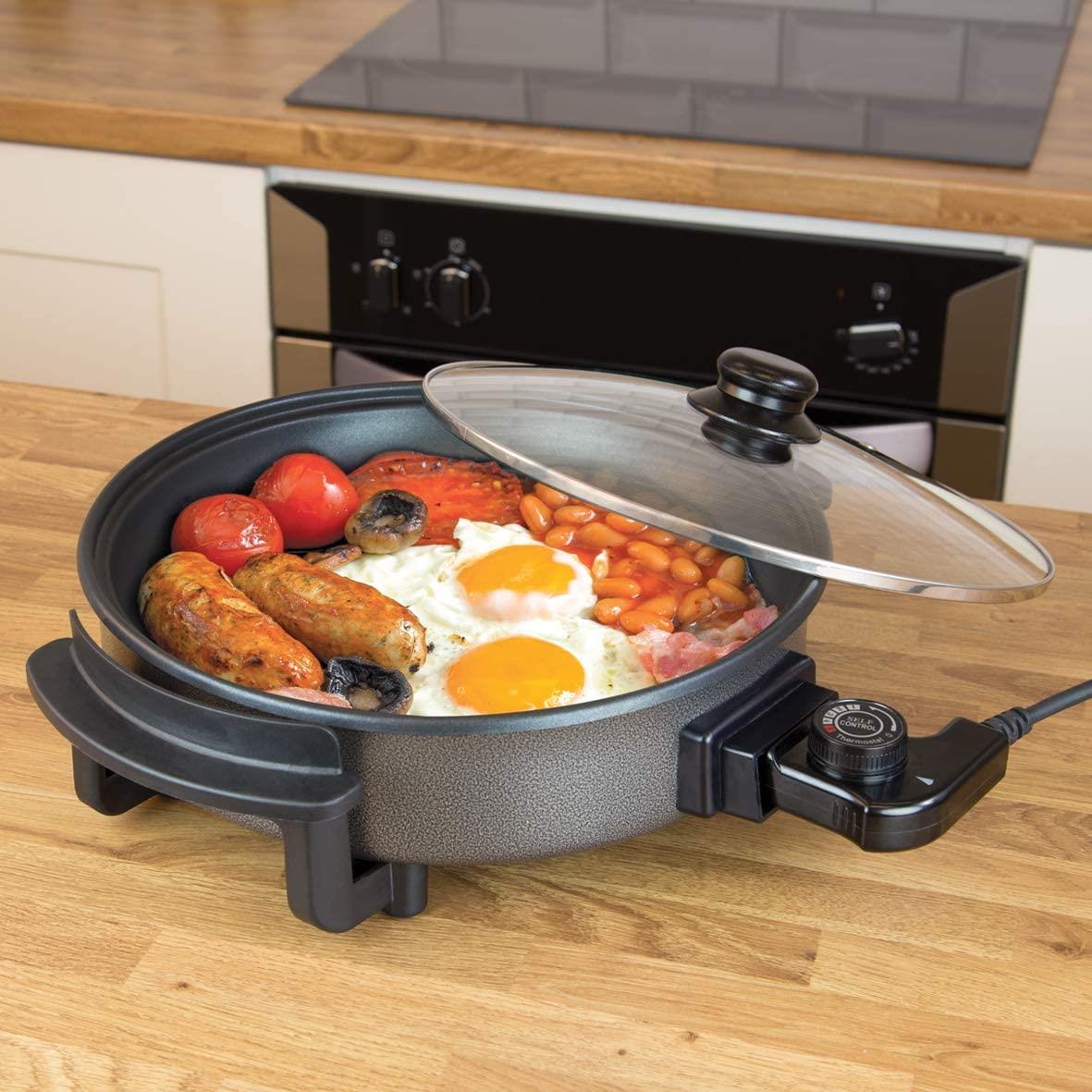 30cm Multi-Function Electric Cooker Pan with Lid, 1500 W- 35410