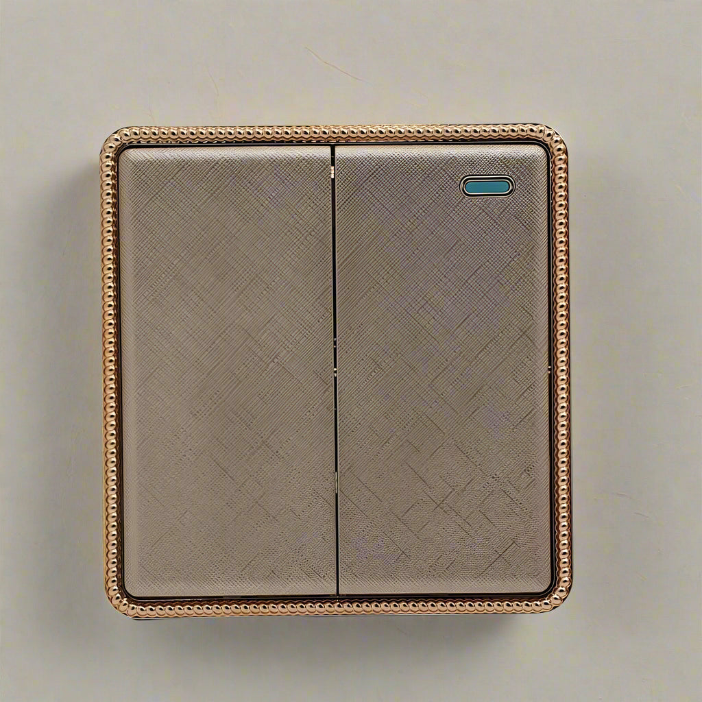 Gold Light Switch & Socket 1 Gang 13 A Screwless ~2455