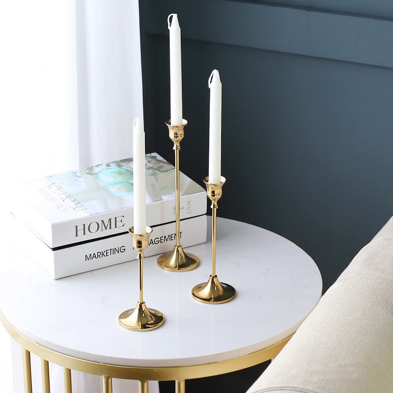 Candle Holders Gold 3 Pack, Decorative Candlesticks for Dining Table image 0