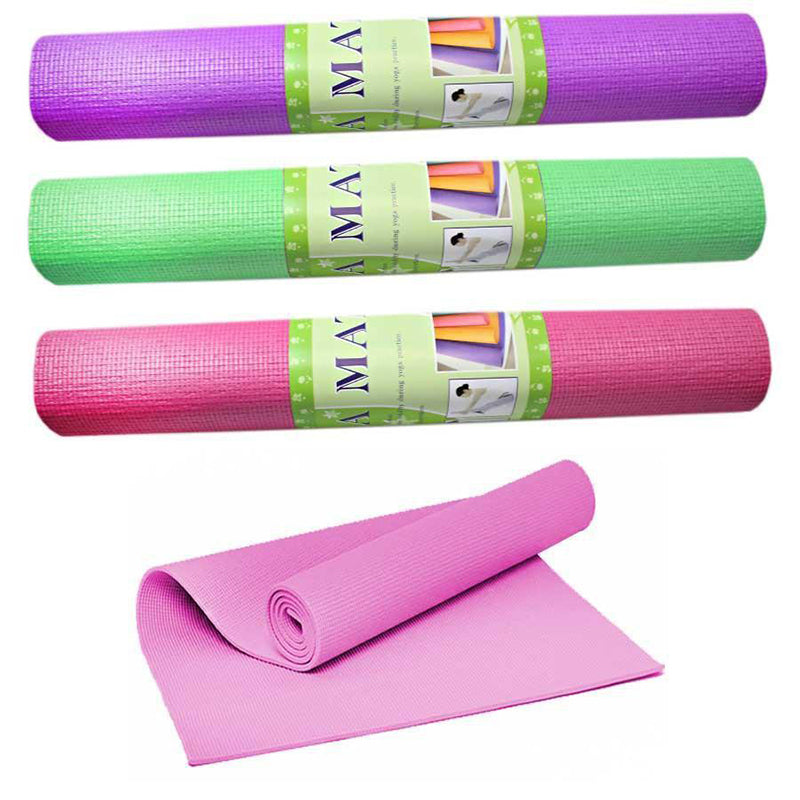 Yoga Mat 61 x 173cm, Non Slip Roll Up Exercise Mat for Home and Outdoor image 0