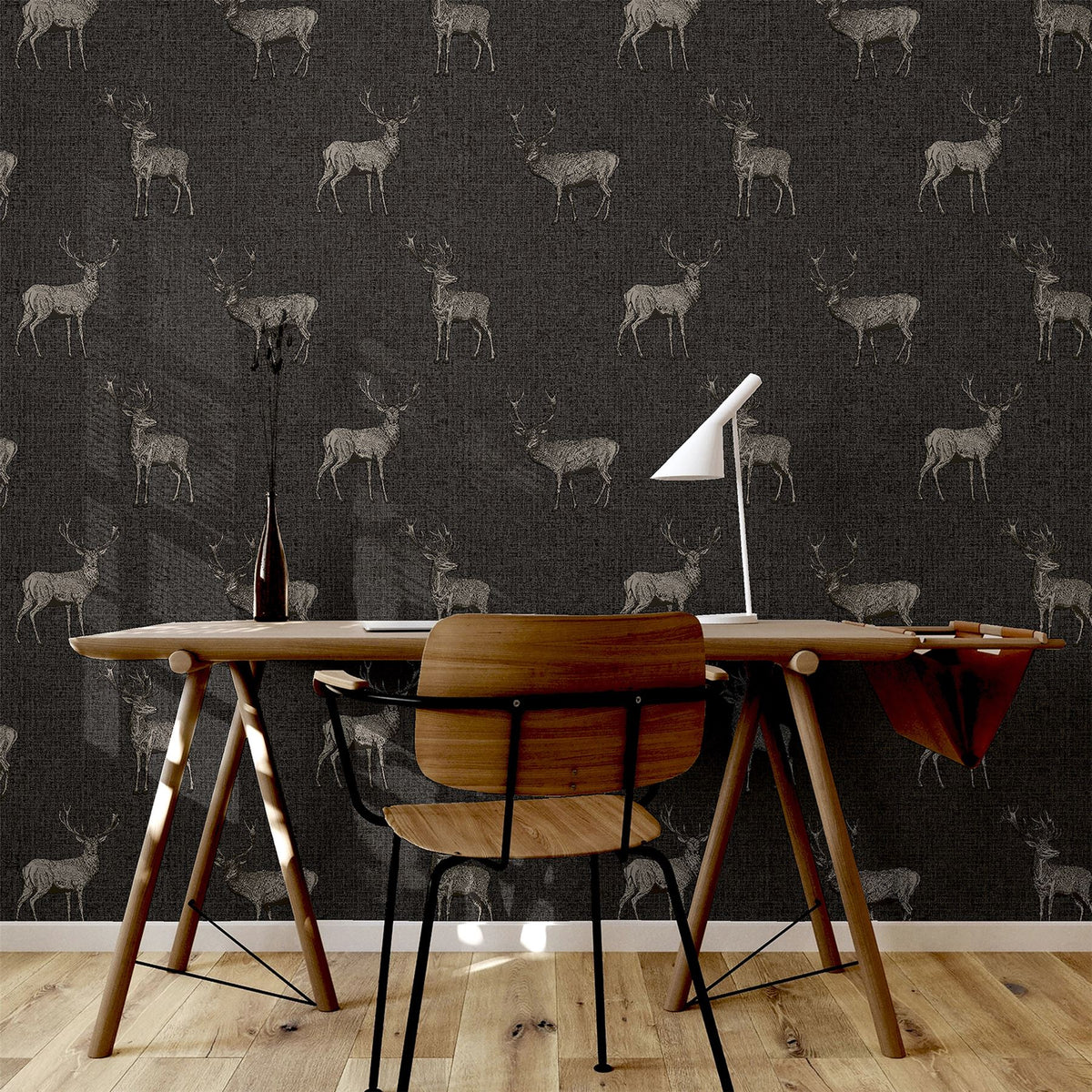Heritage Stag Charcoal/Copper Wallpaper image 6