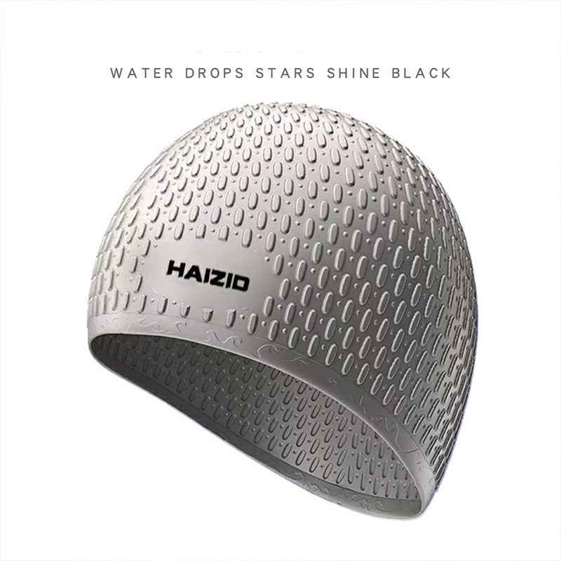 Silicone Swimming Cap Grey, Waterproof Swim Hat for Men and Women image 0