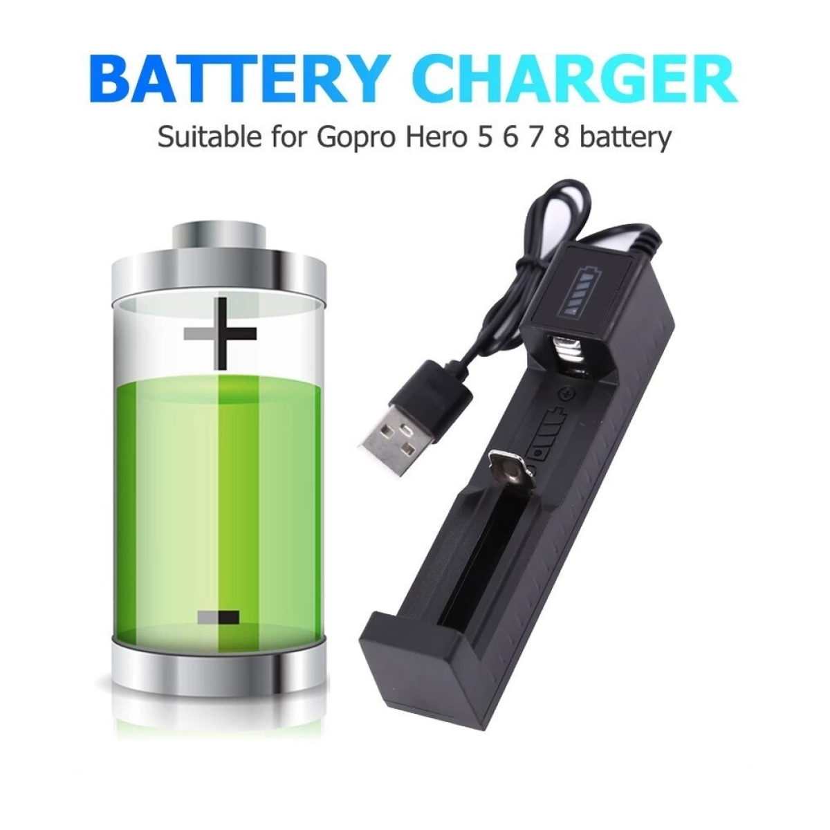 2pcs 3000mAh 18650 Rechargeable Batteries+1x USB Battery Charger Set image 3