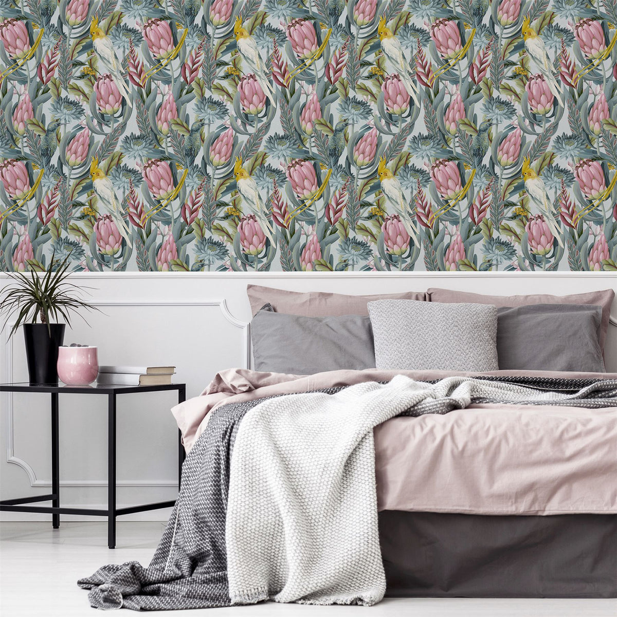Rainforest Escape Green Pink Wallpaper image 6