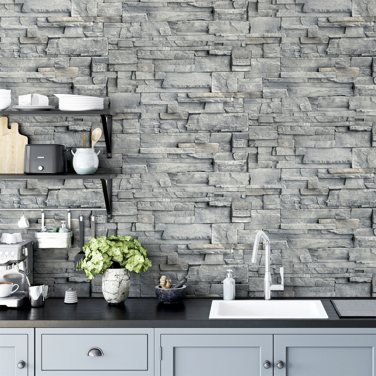 Slate Wall Grey Wallpaper image 4