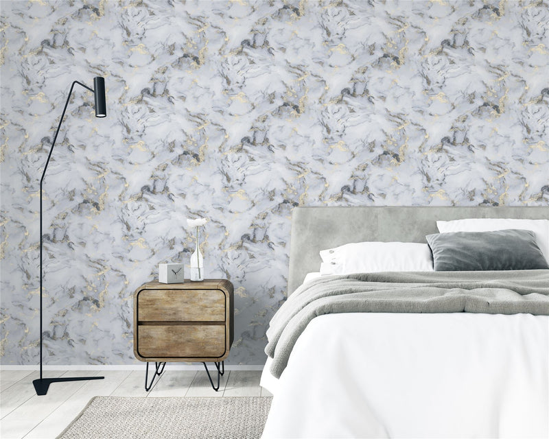 Bahia Marble Mono Gold Wallpaper image 0
