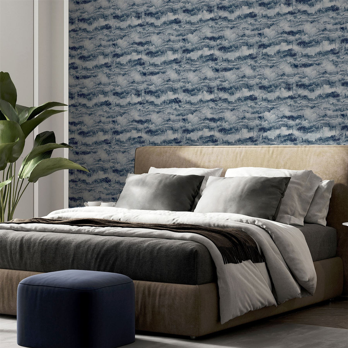 Painted Canvas Navy Wallpaper image 1
