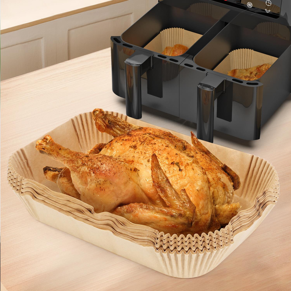 100pcs Air fryer paper liners image 1
