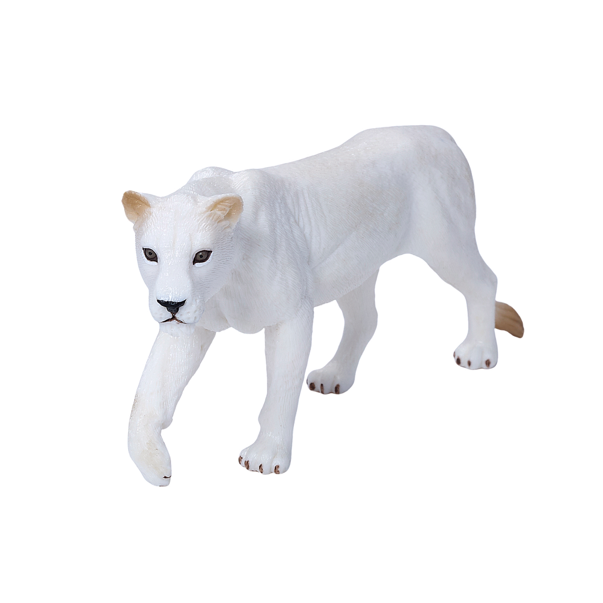 White Lioness Toy  Realistic Big Cat Model image 2