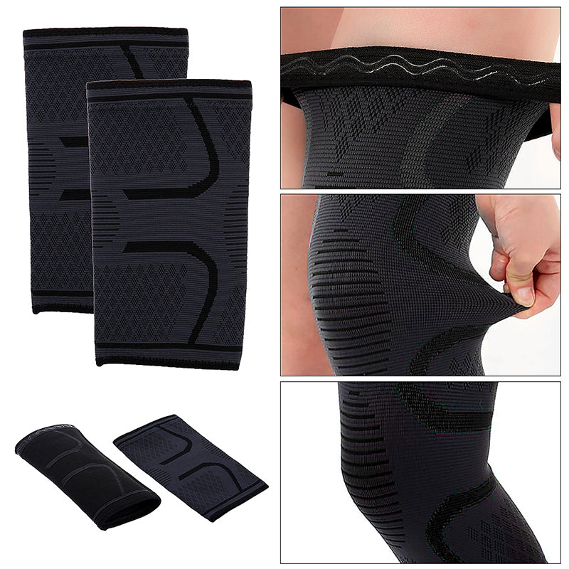 Self Heating Knee Support Pads Size S, Anti Slip Arthritis Brace Pair, Black image 1