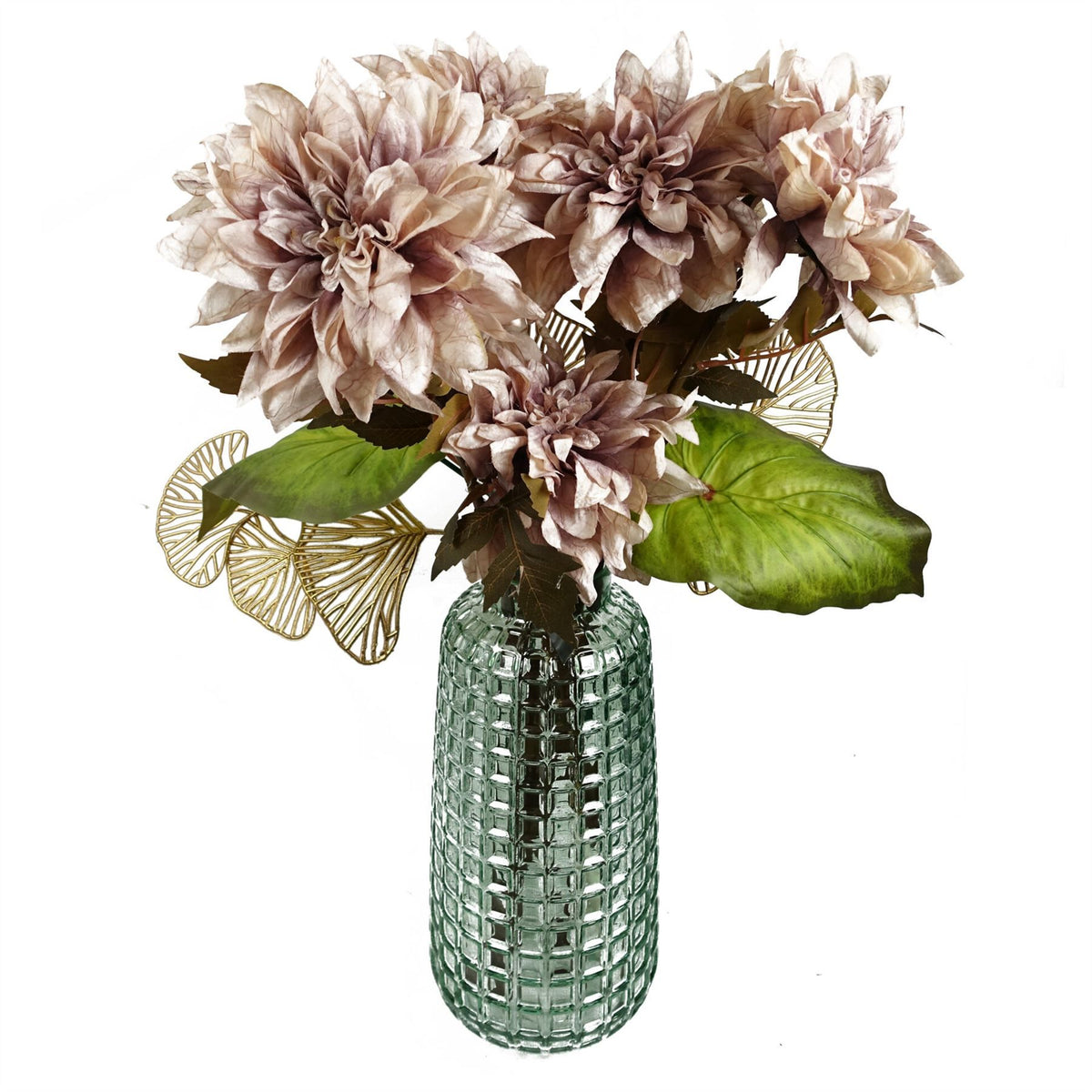 65cm Golden Leaves Flower Arrangement Decoration image 1