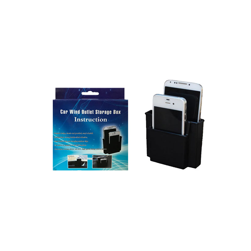 Car Air Vent Phone Holder with Storage Box, 8.5 x 10 x 3.5cm Organiser image 0