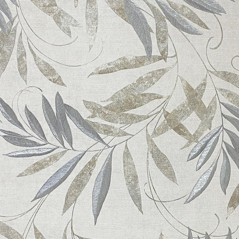 Luxury Leaf Natural Grey Wallpaper image 0
