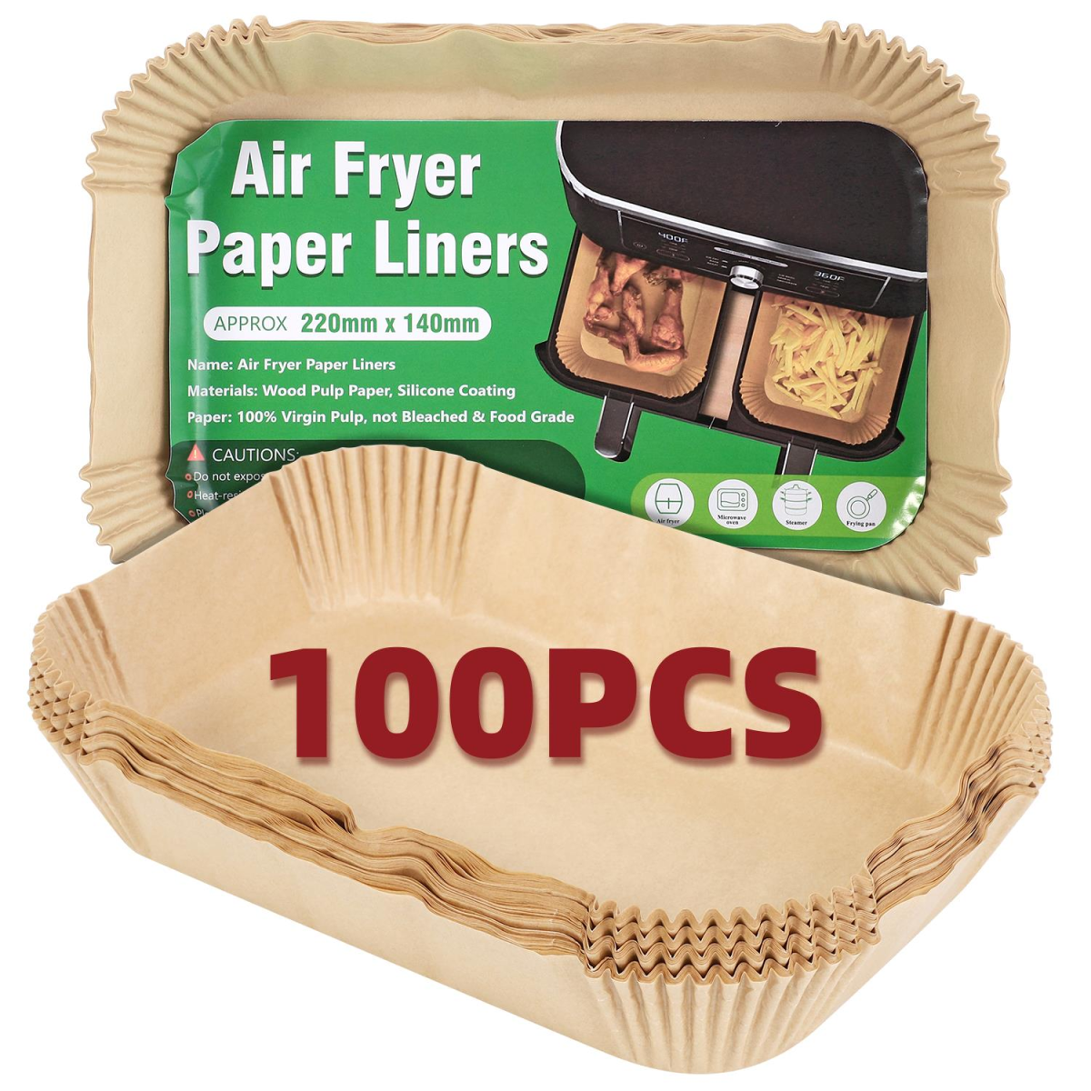 100pcs Air fryer paper liners image 2