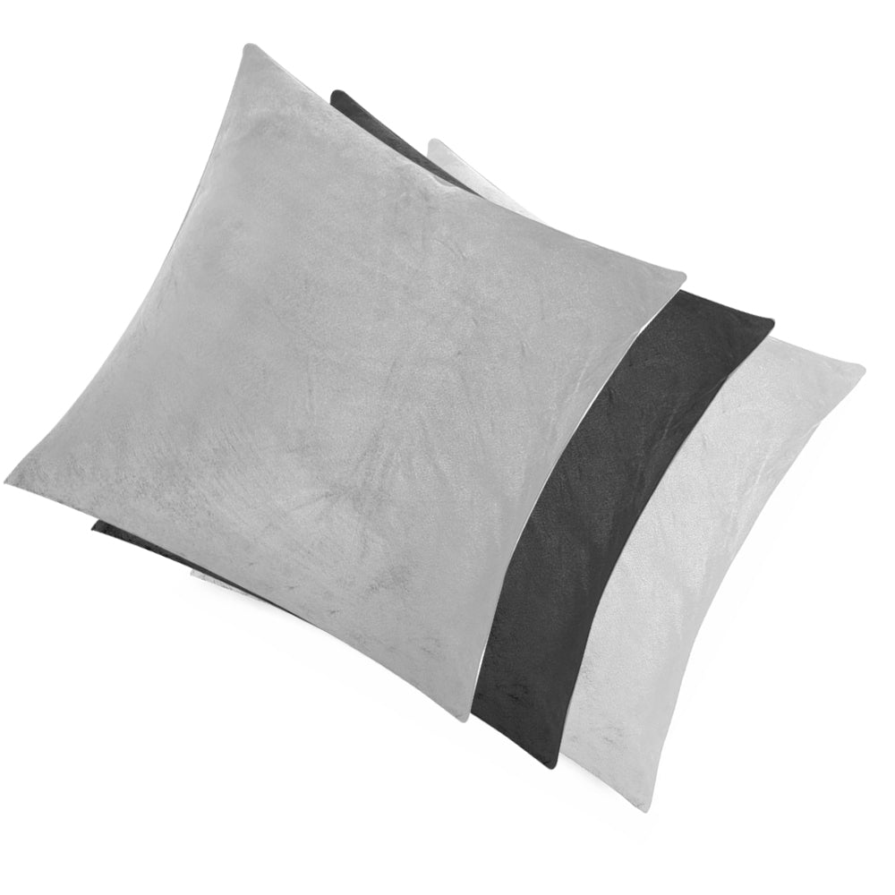 Velvet Cushion Covers Silver 4 Pack, 45 x 45cm Square Pillow Covers image 1