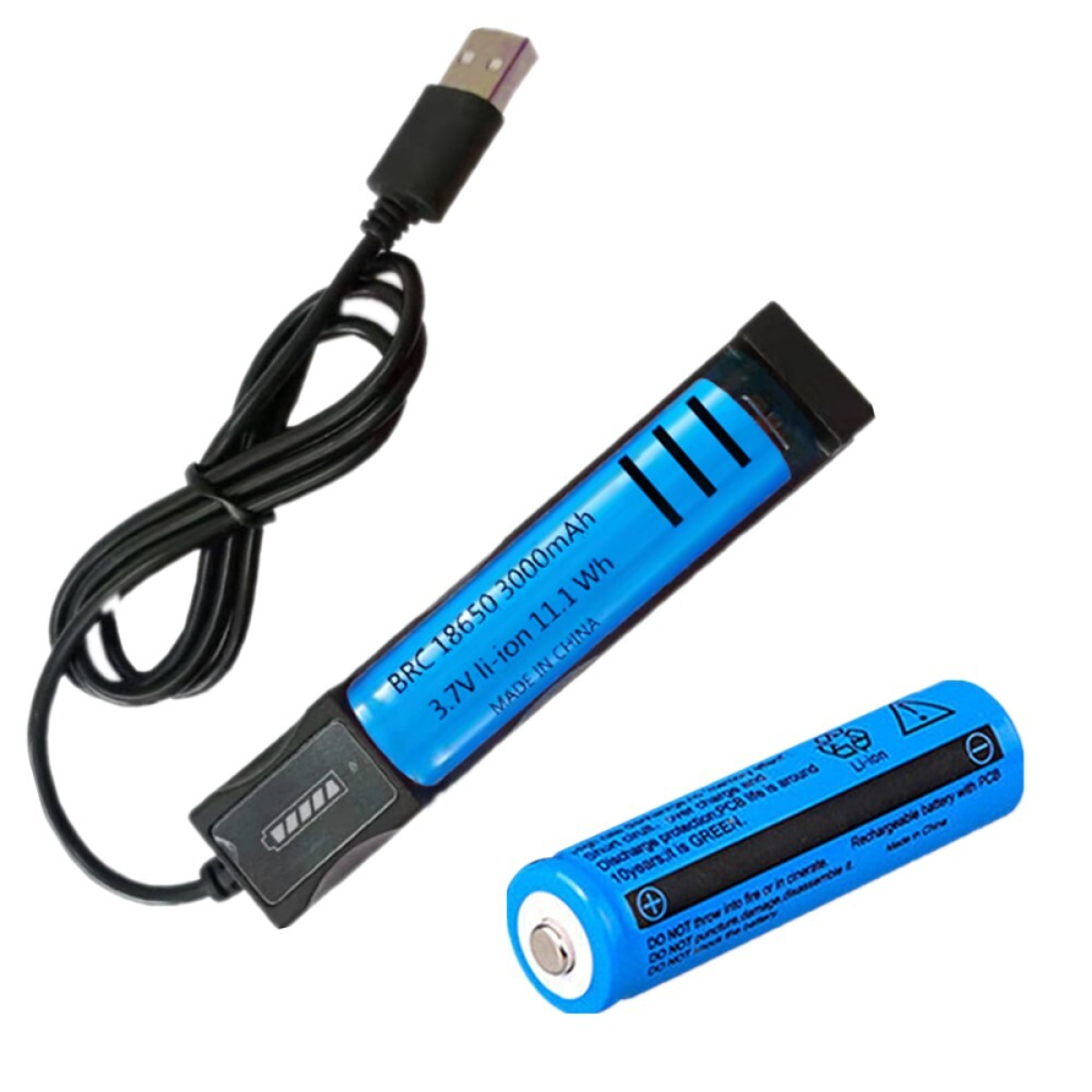 2pcs 3000mAh 18650 Rechargeable Batteries+1x USB Battery Charger Set image 5