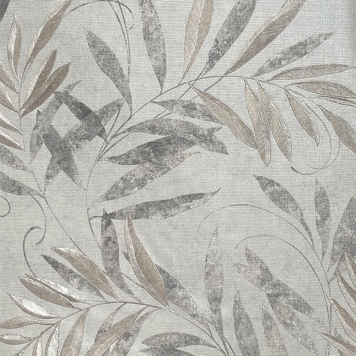 Luxury Leaf Soft Silver Wallpaper image 6