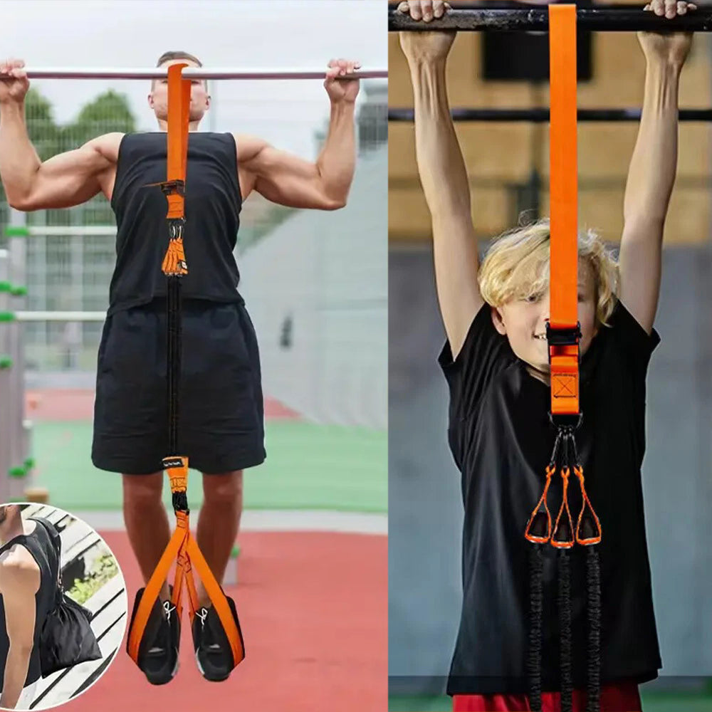 Pull Up Assistance Bands Set with Knee Rest, 225lb Resistance Training Kit image 7