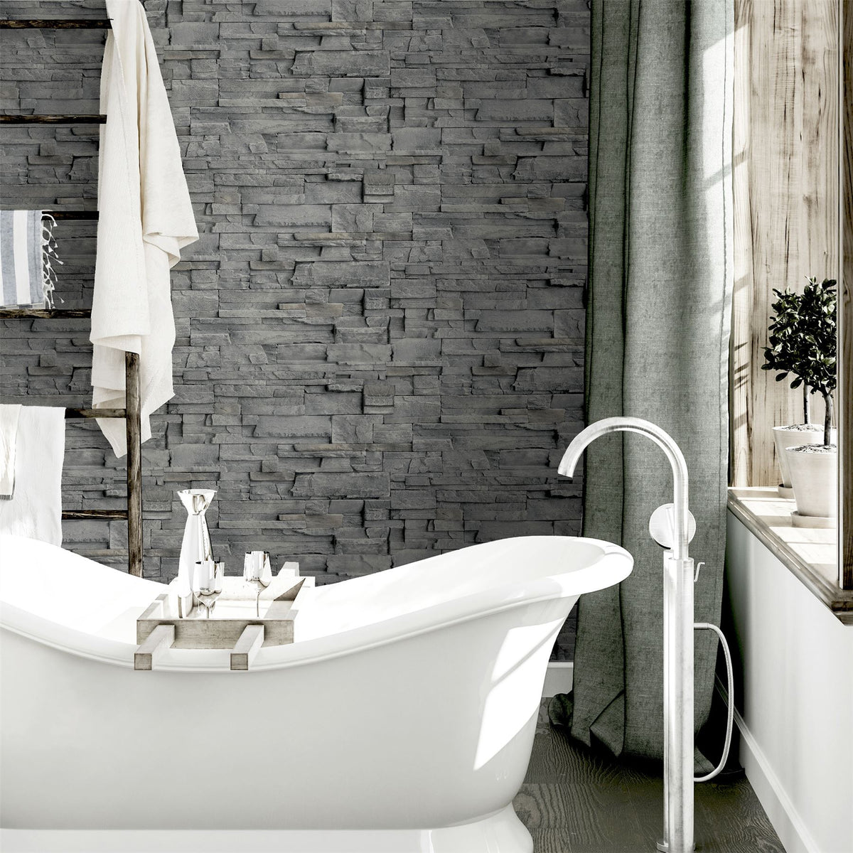 Slate Wall Grey Wallpaper image 5