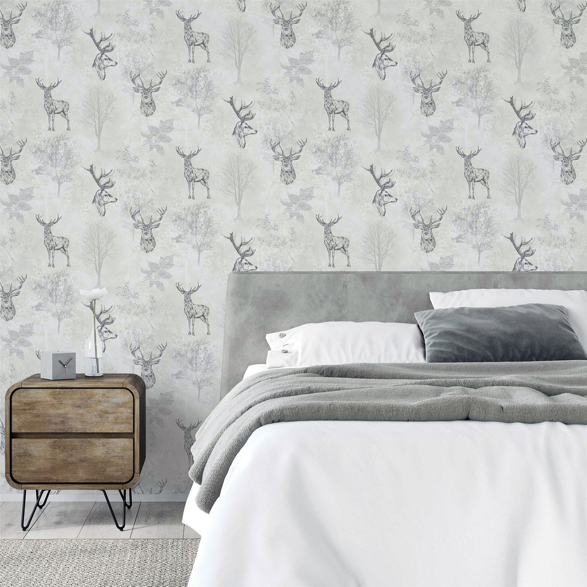 Etched Stag Mono Wallpaper image 1