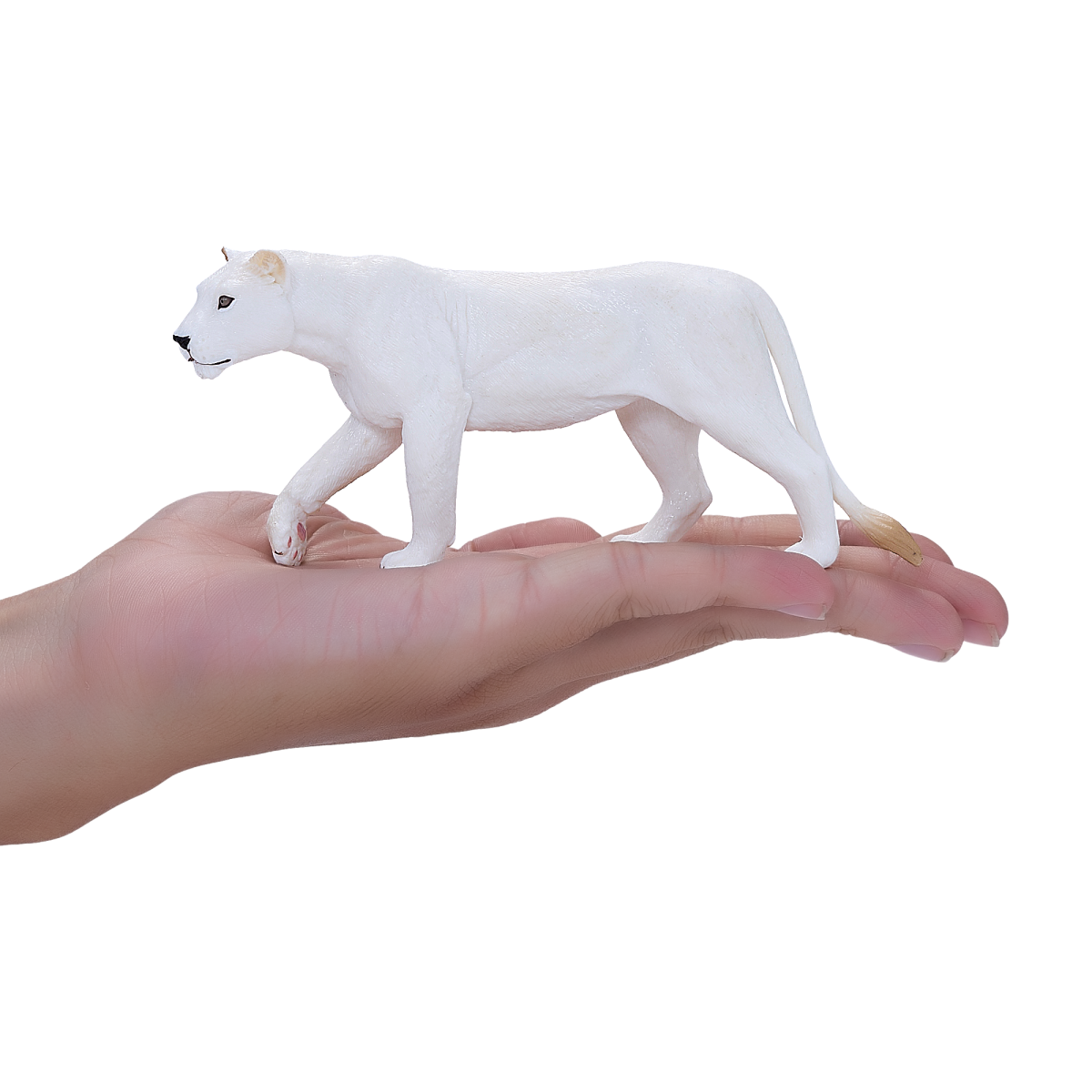 White Lioness Toy  Realistic Big Cat Model image 3