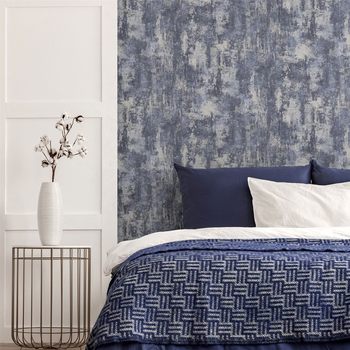 Stone Textures Navy/Silver Wallpaper image 4