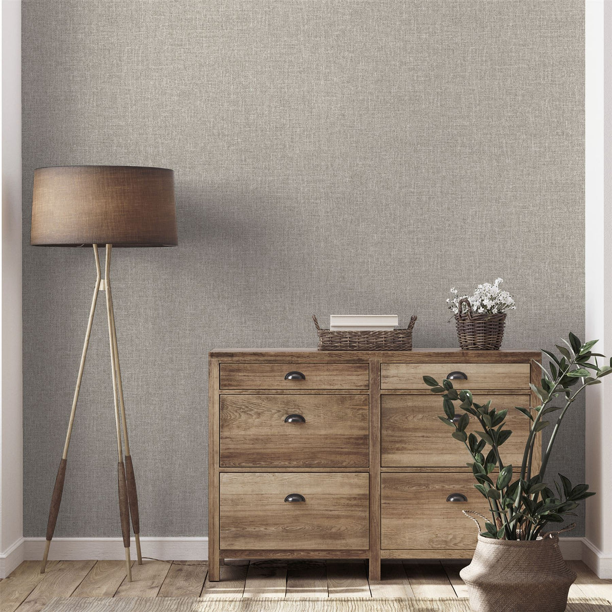 Country Plain Taupe Wallpaper image 5