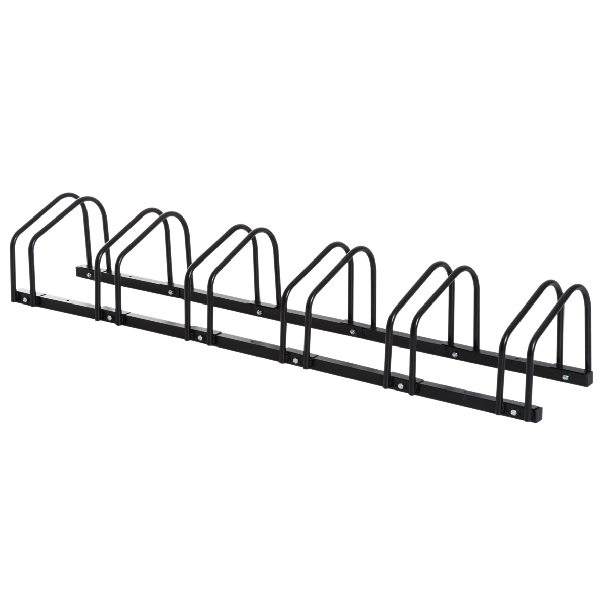 6 Bike Parking Rack Locking Storage Stand Holder Floor Wall Mount Black