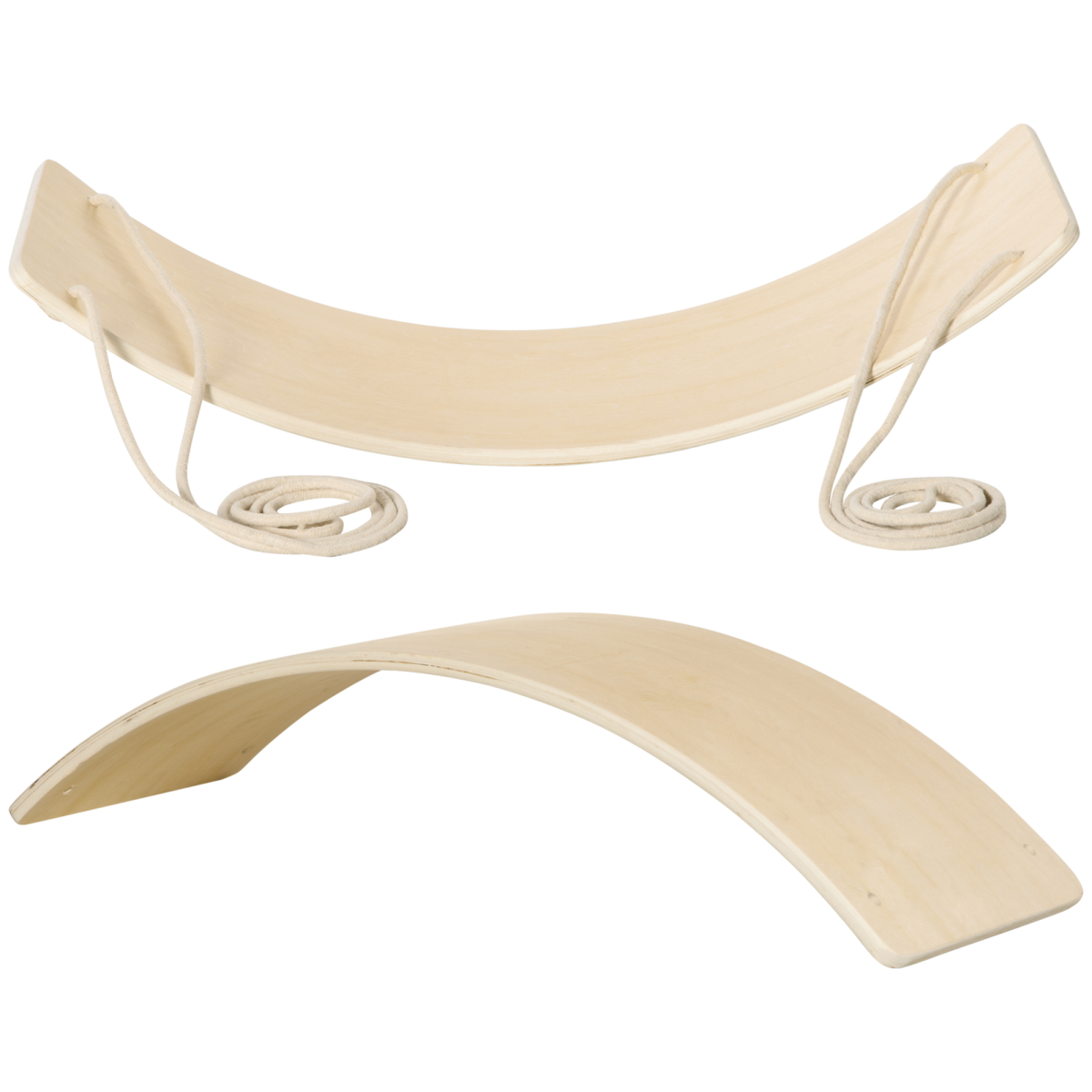 Wood Wobble Board with Ropes, Baby Rocker Balance Board for Kids, Adults