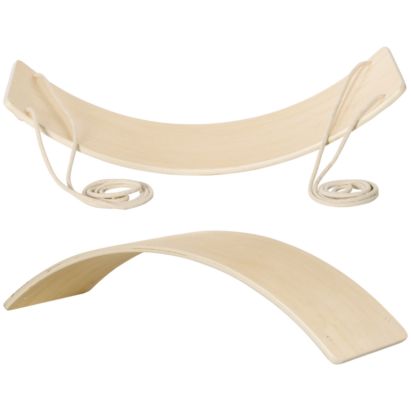 Wood Wobble Board with Ropes, Baby Rocker Balance Board for Kids, Adults