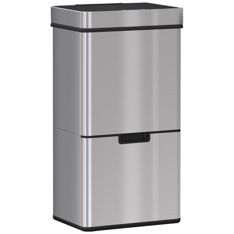 Motion Sensor Rubbish Bin, 3 Compartments Removable Lid Stainless Steel