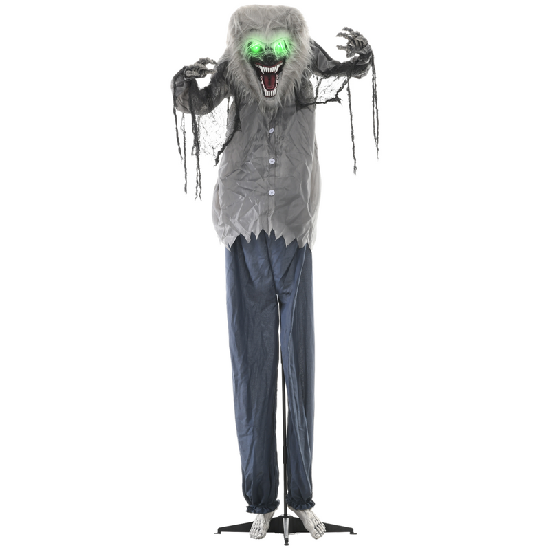 Halloween Skeleton Werewolf Animatronic Prop with Light Up Eyes