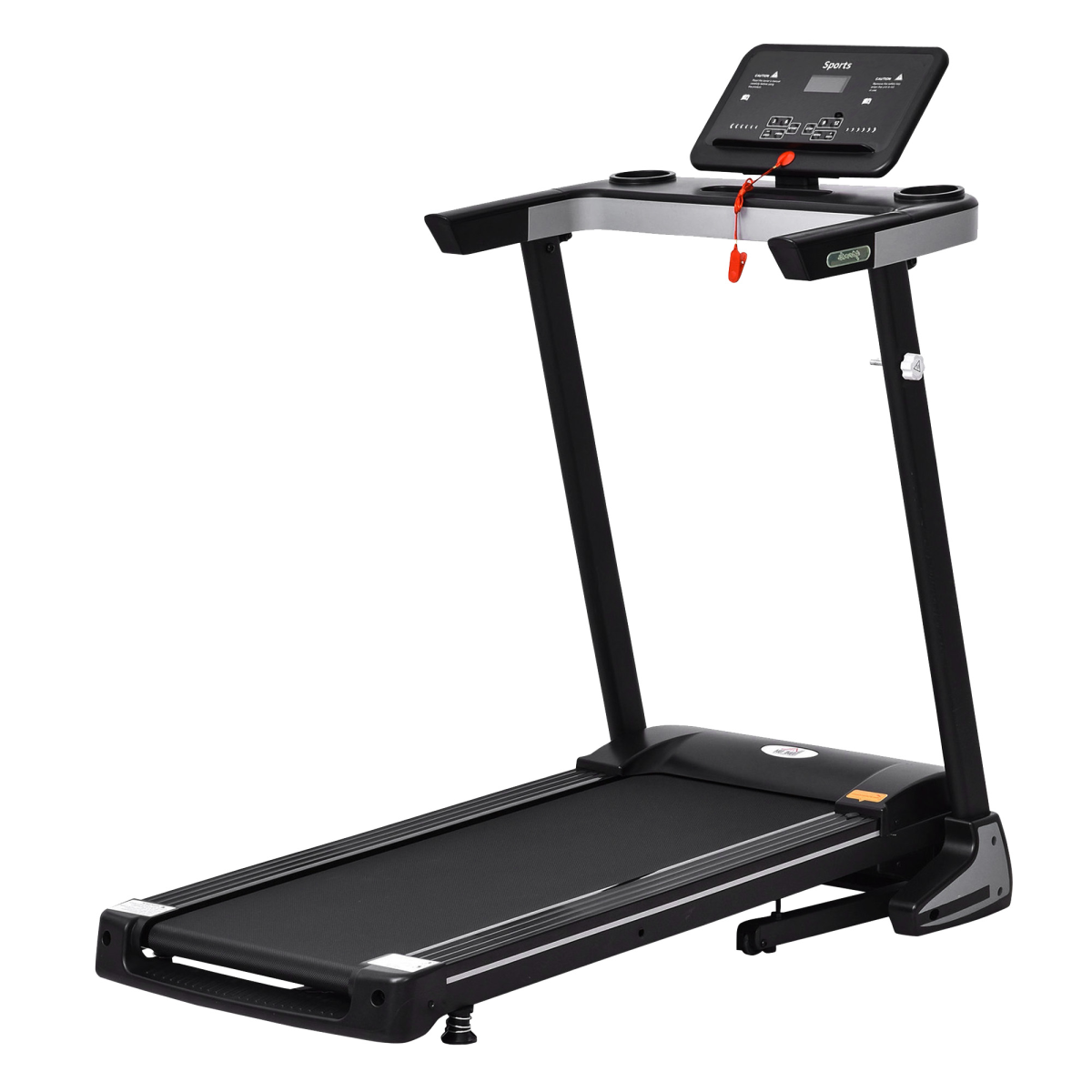 500W Motorised Treadmill 1-12km/h Folding Frame Wheels Preset Programs
