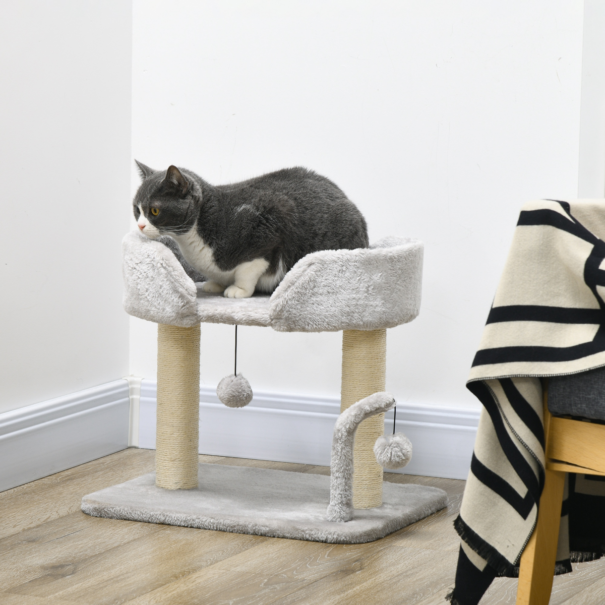 Cat Tree 48 x 38 x 42cm, Light Grey