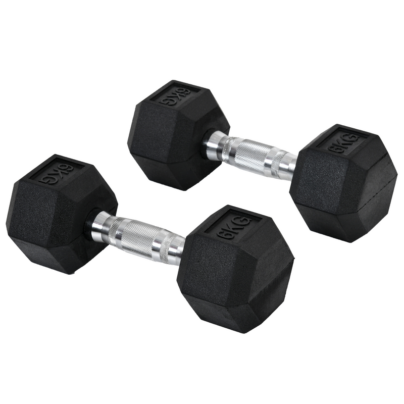Hexagonal Dumbbells Kit Weight Lifting Exercise for Home Fitness 2x6kg