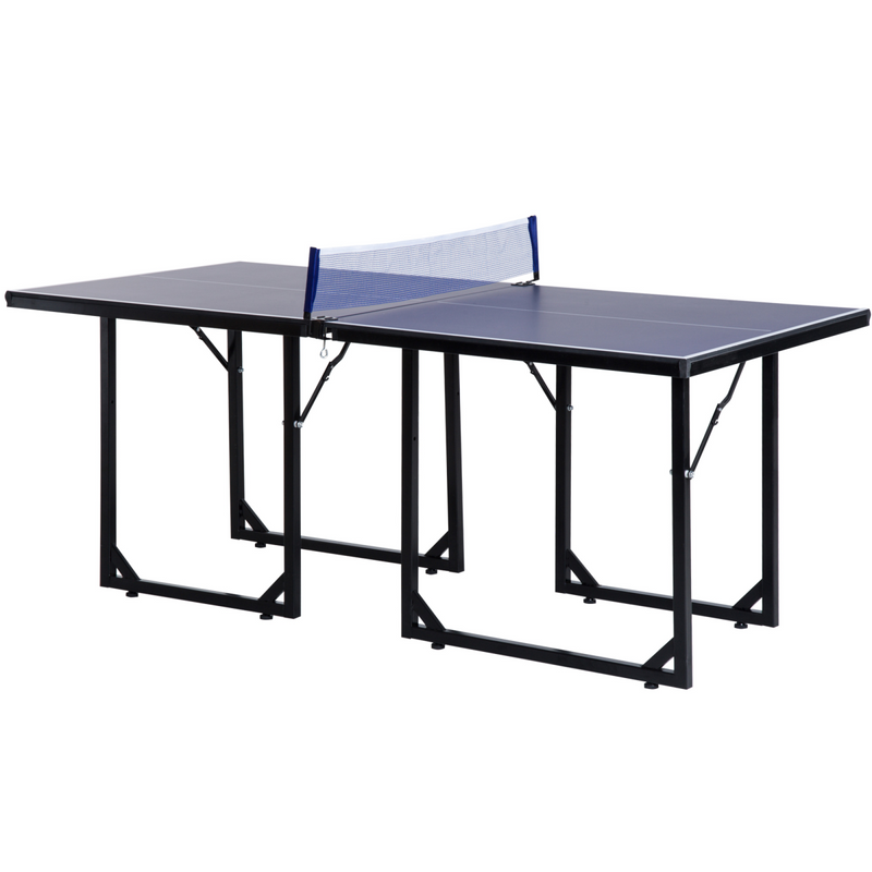 Tennis Table Ping Pong Foldable with Net Game Steel 183cm Indoor, Blue